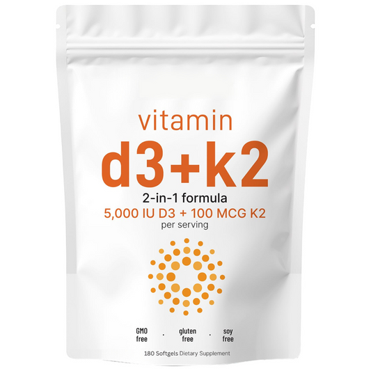 Vitamin D3 + K2 5000IU Supplement Softgels